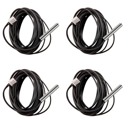 4pcs 10K Thermistor 3 M, 3950 NTC 10K Thermistor Temperature Sensor Probe, Stainless Steel NTC 10K Temp Sensor Probe use for Water Dispenser/Refrigerators/Freezers,etc. - style: 4pcs NTC 10K 3950 Thermistor 3 Meter