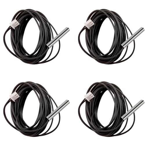 4pcs 10K Thermistor 3 M, 3950 NTC 10K Thermistor Temperature Sensor Probe, Stainless Steel NTC 10K Temp Sensor Probe use for Water Dispenser/Refrigerators/Freezers,etc. - style: 4pcs NTC 10K 3950 Thermistor 3 Meter
