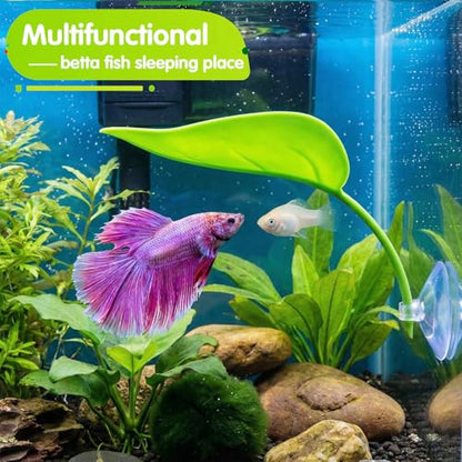 3pcs Turtle Basking Platform Tree Frog Gecko Turtle Tank Accessories Leaf Shape Crested Gecko Hide Frog Tank Accessories with Suction Cups Turtles Tanks Decor