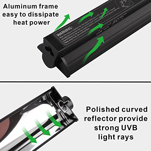 Aiicioo T5 UVB Lighting Combo Kit - Desert 10.0 Terrarium Hood Light Fixture & High Output T5 HO UVB Bulb for Reptiles Chameleon Gecko (34Inch 39W) - size: 34Inch 39W