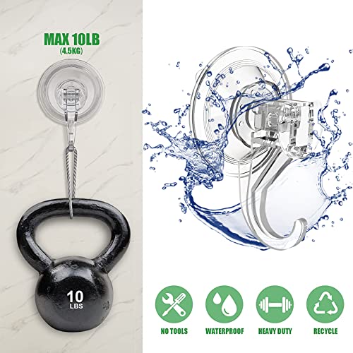 Suction Cup Hooks for Shower, Large Clear Heavy Duty Suction Cup Hooks, Wreath Hangers for Window Glass (4 Packs) - size: 4 Clear
