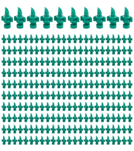 Micro Sprayer Irrigation System 200PCS 90 Degree Misting Nozzle Irrigation | Sprinklers Sprayer For Garden 0.15IN Drill Diameter Not For 1/4 Inch Hose, 180 Degree Cover Area : 0.9 - 1.1 m - size: 250pcs-180DR-Green
