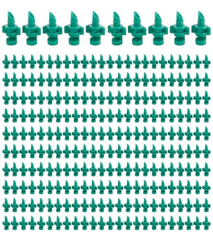 Micro Sprayer Irrigation System 200PCS 90 Degree Misting Nozzle Irrigation | Sprinklers Sprayer For Garden 0.15IN Drill Diameter Not For 1/4 Inch Hose, 180 Degree Cover Area : 0.9 - 1.1 m - size: 250pcs-180DR-Green