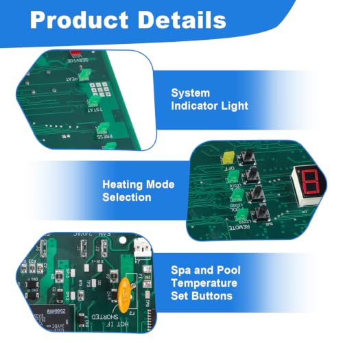 472100 Digital Display Temperature Controller Board Compatible with Pentair MiniMax | NT LN/STD/TSI Series Pool & Spa Heater, Sizes 200, 250, 300, and 400, Reliable Heating Durable Upgrade with Keypad