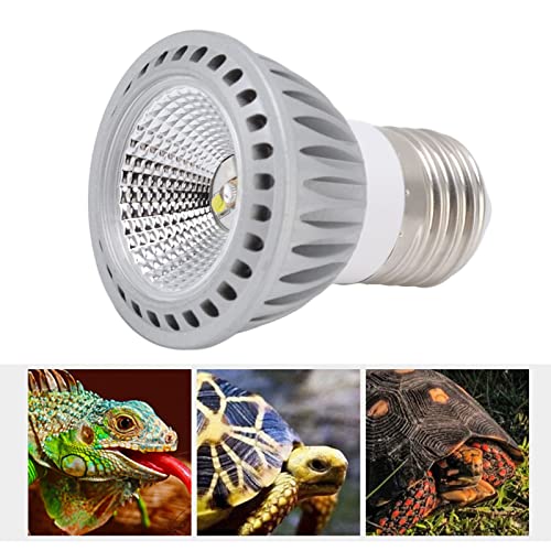 Sun Basking Lamp Bulb, Turtle Basking Light Bulb UVA UVB Concave and Convex Mirror Full Spectrum LED Reptile Heat Lamp Bulb Replacement (Silver 5.0) - color: Silver 5.0