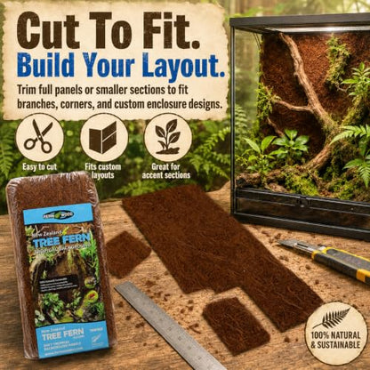 Fernwood - Vivarium and Terrarium Background Panels - 2 Pack - 18x6x.06 | Backdrop For Reptile, Amphibian, and Botanical Tanks - Made from New Zealand Tree Fern - Natural and Fibrous - size: Long 18x6x.06