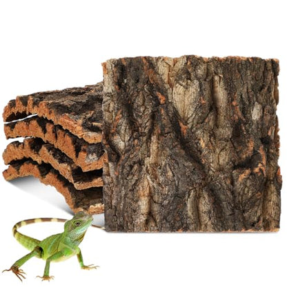 Garneck 5Pcs Reptile Terrarium Cork Bark Background - Natural Cork Wood for Reptile Tank Decor - Vivarium and Gecko Enclosure Background with Climbing and Hiding Features