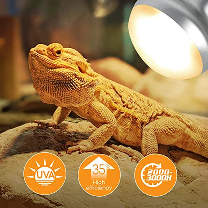 WACOOL 4 Pack Heat Lamp Bulbs for Reptiles, 75W Intense Basking Spot Lights, Simulate Daytime Sunshine Heat Bulbs, UVA Daylight - style: 75W-4pack