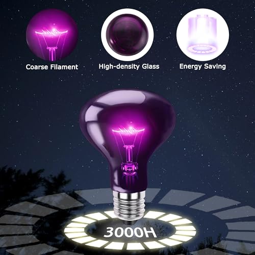60W Reptile Night Light Bulb, Upgraded Moonlight UVA Heat Lamp | Simulates Natural Moonlight, Supports Nighttime Activity & Natural Behaviors for Bearded Dragons, Lizards, Snakes, Amphibians