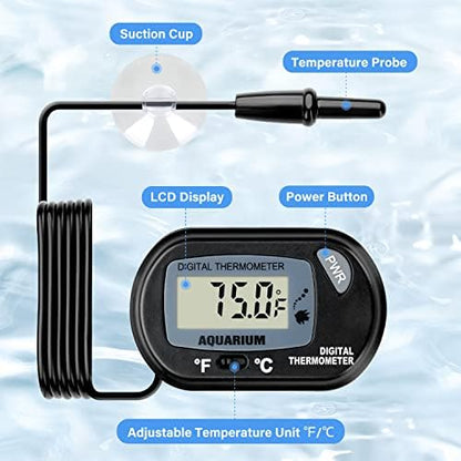 iPower 6 by 8-Inch 8W Reptile Heat Mat, LCD Digital Aquarium Thermometer, Under Tank Warmer Terrarium Heat Pad for Turtles Lizards Frogs and Other Small Animals, Multi Sizes (Pack of 3) - size: 6" x 8" (Pack of 3)