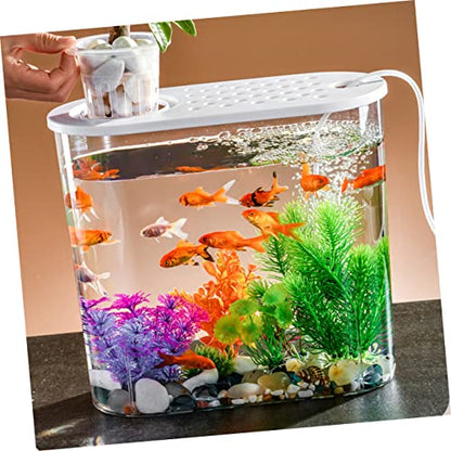 Happyyami Transparent Plastic Tank Small Aquarium for Home Decoration Multi-Functional Fish Breeding Box Cover for Turtles and Reptiles