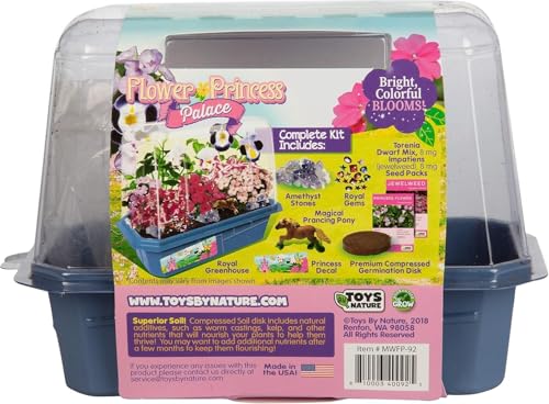 Grow Your Own Flower Princess Palace Terrarium Starter Kit - Blooming Jewelweed & Princess Flowers, Includes Pony, Royal Gems & Complete Supplies to Start Growing in a Week - style: Flower Princess Palace