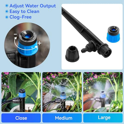 Adjustable 1/4" Drip Irrigation Drippers for Garden Irrigation System,20 PK | 360 Degree Uniform Water Flow,Water-saving Drip Emitters for Garden Plants,Flowerbed,Vegetable Row Irrigation System - size: 20pcs Drip Emitters with Lock Barb