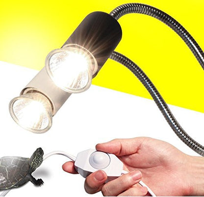 UVA UVB Light Bulb Reptile Ceramic Heat Lamp Pet Heating Bulb Holder Clamp Lamp Fixture Heating Light Lamp For Reptiles,Aquarium Reptile Light Adjustable Habitat Lighting Stand,110V-130V(Black)