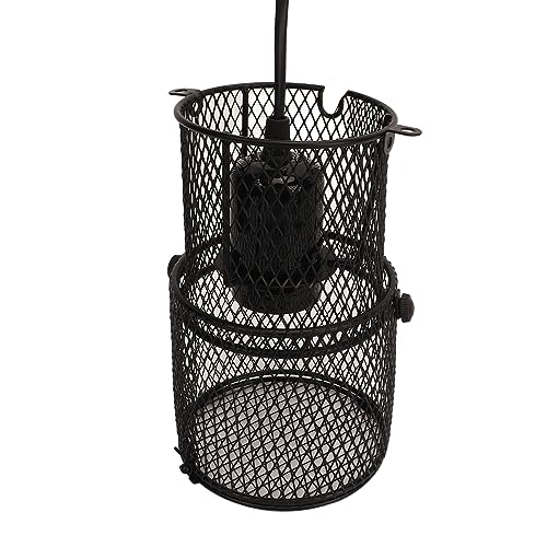 FTVOGUE Reptile Heat Lamp Guard, Retractable Safety Mesh Cover,Ceramic Heat emitterwith Ceramic E27 Bulb Holder Switch Design for Lizards Snakes Turtles Chicks Amphibians