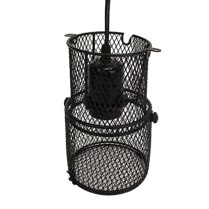 FTVOGUE Reptile Heat Lamp Guard, Retractable Safety Mesh Cover,Ceramic Heat emitterwith Ceramic E27 Bulb Holder Switch Design for Lizards Snakes Turtles Chicks Amphibians