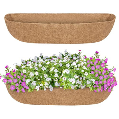 GreatBuddy 2 Pcs Coco Liners for Planters 48 Inch, Sturdy Window Box Liners, Perfect Planter Liners Replacement for The Old, 100% Natural, Easy to Straighten Out - size: 48 inch