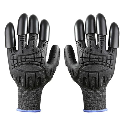 Garden Gloves with Claws Wild Field Work Gardening Yard Gloves Safe Glove for Planting, Digging, Collecting, Black