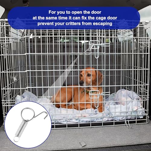 20Pcs Spring Door Latch for Rabbit Cages,Cages Door Metal Finger Spring Latch Hook, Multi Functional Pet Cages Door Spring Latch for Fixing Pet,Bunnies, Rodents, Hamsters,Squirrels Cages Hook