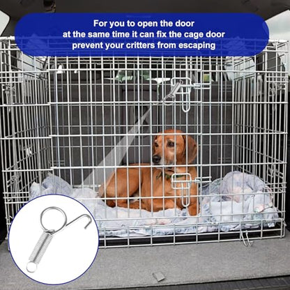 20Pcs Spring Door Latch for Rabbit Cages,Cages Door Metal Finger Spring Latch Hook, Multi Functional Pet Cages Door Spring Latch for Fixing Pet,Bunnies, Rodents, Hamsters,Squirrels Cages Hook