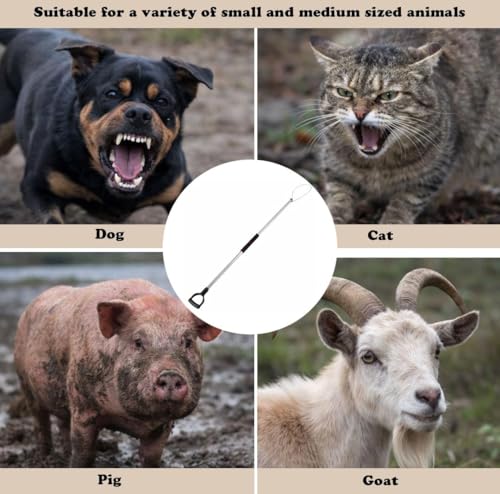 Adjustable 60–92 Inch Animal Catch Pole Animal Control Pole for Dogs Cat Raccoon Wild Boar Fox Wolf Lizard Calf Alligator Wildlife & Farm Animals with Animal Toy and Storage Bag