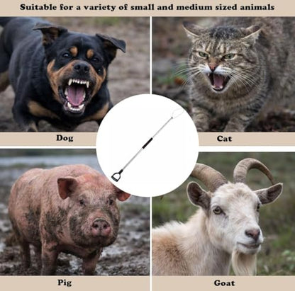 Adjustable 60–92 Inch Animal Catch Pole Animal Control Pole for Dogs Cat Raccoon Wild Boar Fox Wolf Lizard Calf Alligator Wildlife & Farm Animals with Animal Toy and Storage Bag