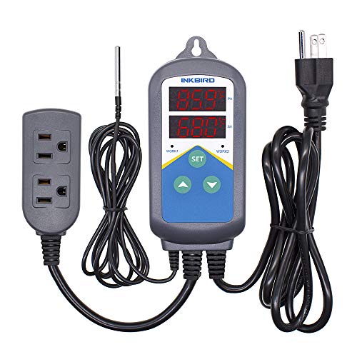Inkbird ITC-306T Pre-Wired Electronic Heating Thermostat Temperature Controller and 24 Hours Digital Day & Night Cycle Timer Controller for Seed Germination Reptiles Hatching - size: ITC-306T (Controller Only)