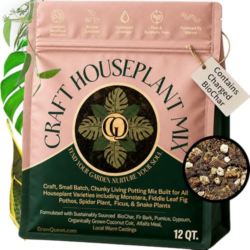 Craft Organic Houseplant Potting Mix, Elite House Plant Soil, Chunky, Well Draining Potting Soil for All Indoor Plants, Tropical Plants & Flowers, Sustainable & Peat Free, Less Prone to Gnats, 12QT - size: 12 quarts