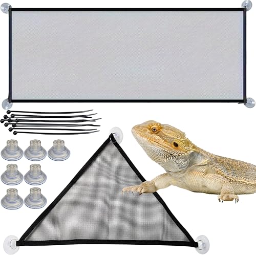 Bearded Dragon Hammock Climbing, Reptile Tank Accessories, Bearded Dragon Hammocks Large Tank Bed Enrichment Cage, Lounger Bed Rest Habitat Décor for Lizard Leopard Gecko (Hammock Kit, 28" x 10") - color: Hammock Kit