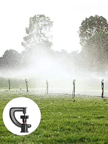 9 Sets 360° Micro Spray Sprinkler Stake Assembly with 1/4" Tubing | Full Circle 360 Degree Watering Nozzles, Emitters with Spike, 1/4 inch Tubing, For Greenhouse Nursery Garden Drip Irrigation - size: 9 Sets 360° Micro Spray Emitters