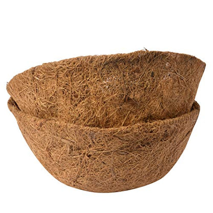 2PCS 18 Inch Round Coco Liners Hanging Basket 100% Natural Replacement Coconut Fiber Liner for Garden Flower Pot Vegetables Herbs - size: 18 Inch Round