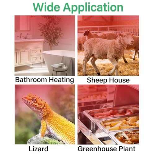 150W Infrared Heat Lamp Bulbs,Reptile Infrared Heat Emitter Red Heat Lamp Bulbs Infrared Basking Light Bulbs for Reptiles, Lizard, Tortoise, Chickens, Pets (2)