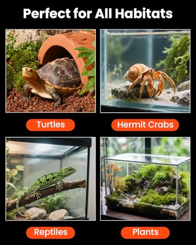 MQ Reptile Terrarium Heat Pad with LCD Digital Aquarium Thermometer, 5.5 x 6in Power Adjustment Under Tank Heater Mat for Pets, Small Animals, Seedling, 5W - size: 5W, 5.5*6 in