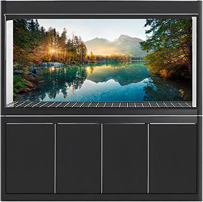 AWERT 48x24 inches Nature Landscape Aquarium Background River Mountain Autumn Scenery Fish Tank Background Vinyl Background | AWERT Autumn Scenery Vinyl Background - size: 48x24in/120x60cm