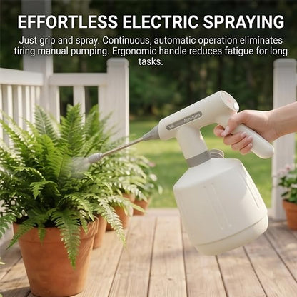 Electric Spray Bottle，2 Spray Modes Removable Wand | 2L ABS electric sprayer with 1200mAh rechargeable battery for gardening,household cleaning &Pet Bathing Grooming