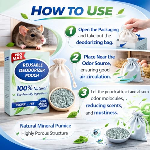 Animal Odor Eliminator for Strong Odor Remover, Dead Animal Smell Eliminator- Safe Indoor & Outdoor Use, Natural Odor Remover, Fresh & Effective