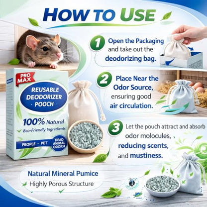 Animal Odor Eliminator for Strong Odor Remover, Dead Animal Smell Eliminator- Safe Indoor & Outdoor Use, Natural Odor Remover, Fresh & Effective