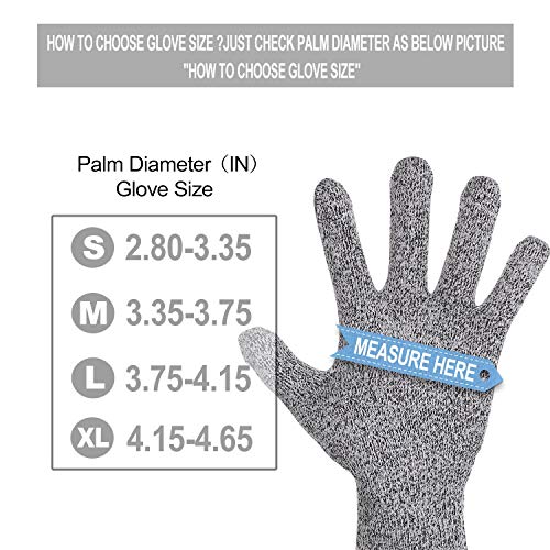 4 PCS (M+L) Cut Resistant Gloves Food Grade Level 5 Hand Protection,Kitchen Cut Gloves (Large+Medium) - size: Large+Medium (Pack of 4)
