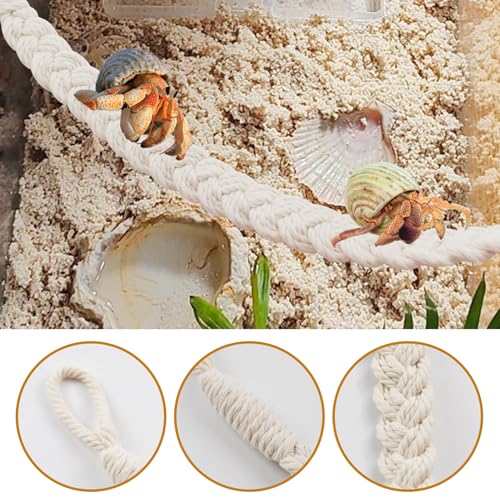 kathson 2 PCS 26 Inches Hermit Crab Climbing Toys,Reptile Vines Toy Hermit Crab Rope Ladder Bendable Hermit Crab Supplies Tank Terrarium Accessories for Hermit Crabs Lizards Leopard Geckos - color: 【Color：White】