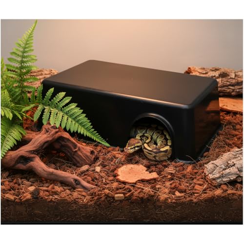 Extra Large Reptile Hide Box Cave, Plastic Hideout for Leopard Gecko, Snake | Ball Python, Corn Snake, Lizard, Guinea Pig & Small Animals - size: XXL 2 Pcs