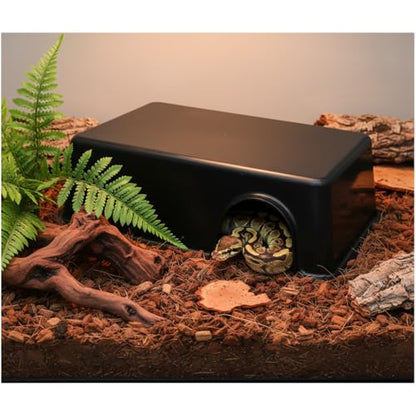 Extra Large Reptile Hide Box Cave, 4 Pack Plastic Hideout for Snake | Leopard Gecko Ball Python, Corn Snake, Lizard, Guinea Pig & Small Animals, Terrarium Shelter Habitat - size: XXL 4 Pcs