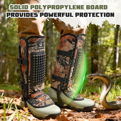 Snake Gaiters, 1200D Waterproof Snake Chaps Snake Gaiters for Men Women, Adjustable Snake Bite Protection Snake Guards for Legs Men, Snake Proof Gaiters for Hiking Hunting - color: Camo