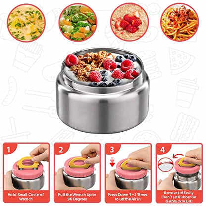 MAISON HUIS 8oz Soup Thermo Wide Mouth Vacuum Insulated Food Jar for Hot&Cold Food, Leak Proof Stainless Steel Kids Lunch Container for School Travel(Pink) - color: Pink