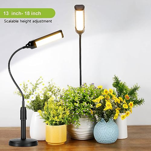 Grow Lights for Indoor Plants Desk LED Grow Light with Base Full Spectrum 50 LEDs Warm White for Indoor Plant Growing Lamp, Adjustable Gooseneck, Suitable Plants Growth (Without USB Plug)