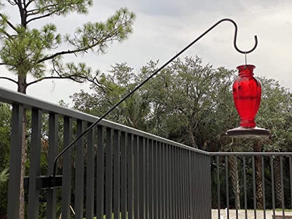 Premium - One Piece Pole 32" Extension Kit Ideal for Bird Feeders, Lighter Flower Baskets, Chimes, etc. for Vertical Spindled Deck Railings Our Original Longer Extension Hook - size: (1) 32" Extension