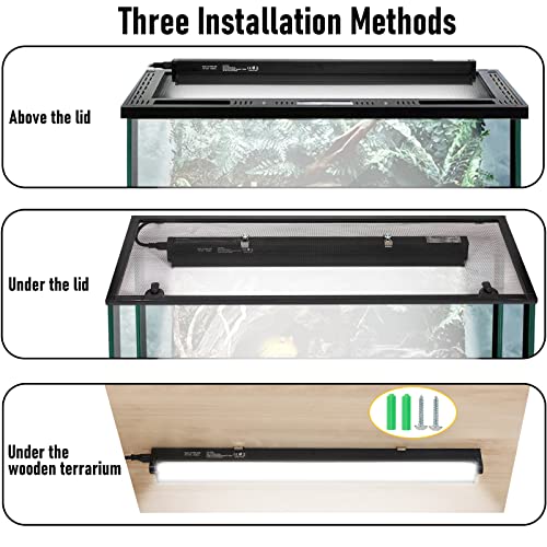 8W HO T5 UVB Reptile Light Fixture with Bulb 12inch for Reptiles | 10.0 UVB Bulb,Removable Surface Reflector,Two UV Test Cards