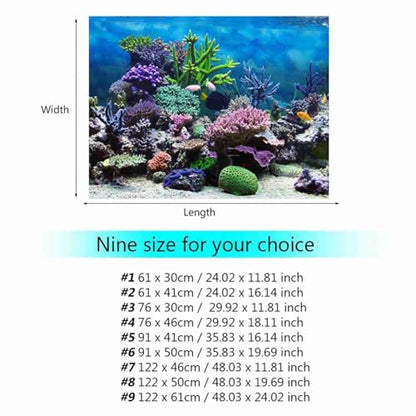 Aquarium Background Poster PVC Coral Reef Decor 29.9x11.8 Inch | Self- marine backdrop, ornament, horizontal fish wallpaper, ocean theme scenery attachment, - size: 76*30cm
