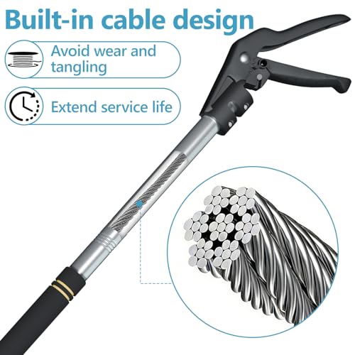 Snake Handling Grabber, Snake Tong Reptile Grabber Wide Jaw Handling Tool with Anti-Slips and Locked Heavy Duty for Rattlesnakes Garter Snakes Copperheads Python and Other Reptiles.