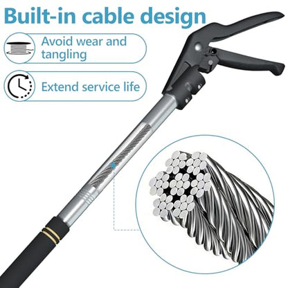 Snake Handling Grabber, Snake Tong Reptile Grabber Wide Jaw Handling Tool with Anti-Slips and Locked Heavy Duty for Rattlesnakes Garter Snakes Copperheads Python and Other Reptiles.