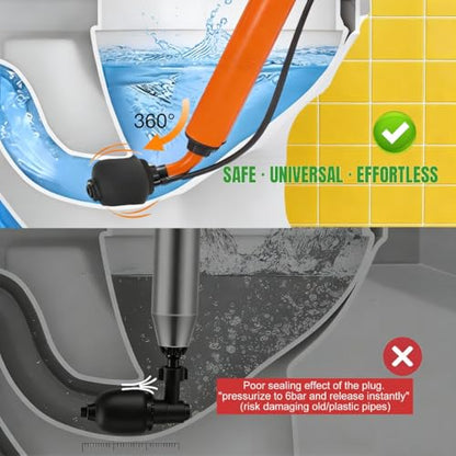 Toilet Unclogger Drain Auger Plunger for Kitchen,Sink,Bathroom,Shower,Floors Drain,No Extra Accessories, Lightweight & Easy to Use for Women & Elderly, Clog Remover Tool Fits NPS 1.5-4.5" Pipes | Kitchen, Sink, Bathroom, Shower, Floors Drain, No Extra Acc